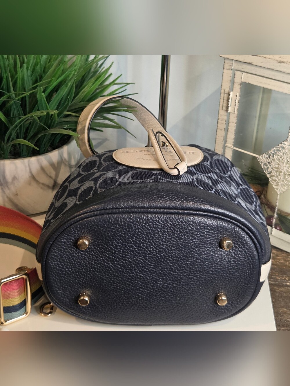 Coach Dempsey Drawstring Bucket Bag in Signature Denim - Picture 6 of 12